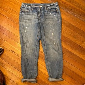 Loft boyfriend slim distressed jeans 8